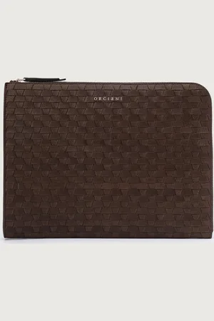 Orciani PORTADOCUMENTI P00734 CHEVRETTE WOVEN, Testa di Moro