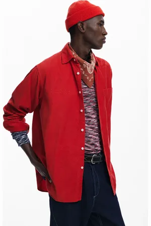 Desigual Camicia rossa ricamata