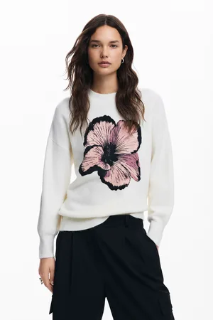 Desigual Maglione a contrasto floreale