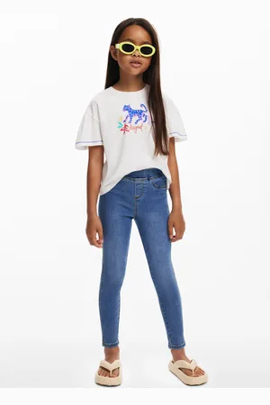 Desigual Leggins in denim con logo
