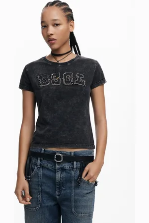 Desigual Camicetta con logo borchie