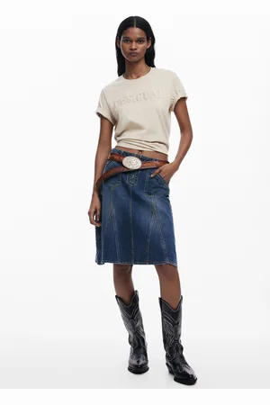 Desigual Gonna di jeans ricamata