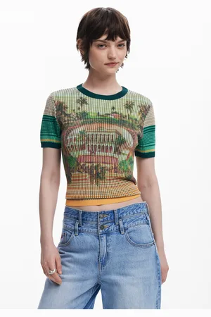 Desigual Maglietta a maglia con paesaggio