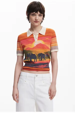 Desigual Maglietta a maglia con elefanti