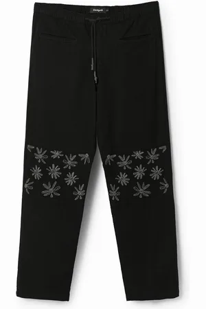 Desigual Pantaloni con dettagli floreali