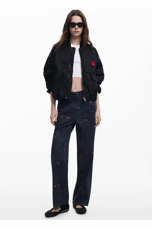 Desigual Pantaloni a quadri e ciliegie