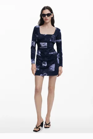 Desigual Abito cartoline scollo quadrato
