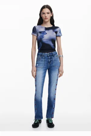 Desigual Jeans dritti con bordo