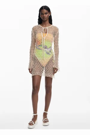 Desigual Abito crochet con perline
