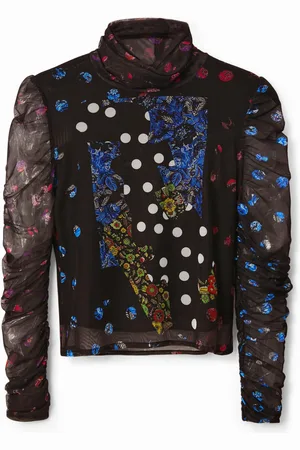 Desigual T-shirt tulle patch a pois e fiori