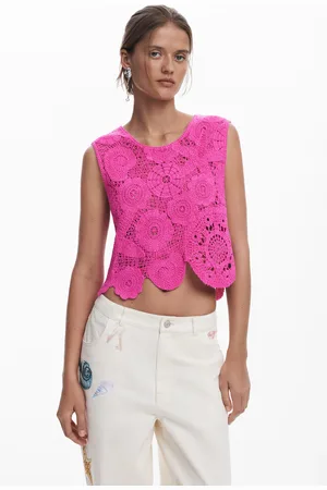 Desigual Cropped crochet top