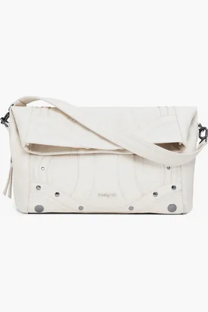 Desigual Borsa effetto pelle ricamata media