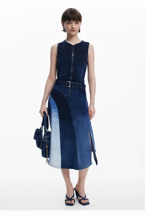 Desigual Abito midi in denim con cintura