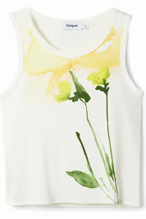 Desigual Maglietta a maglia con fiore ad acquerello