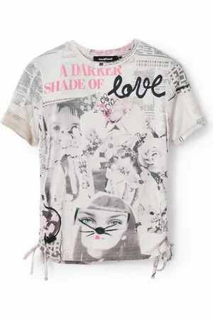 Desigual Maglietta slim fit giornale arricciato
