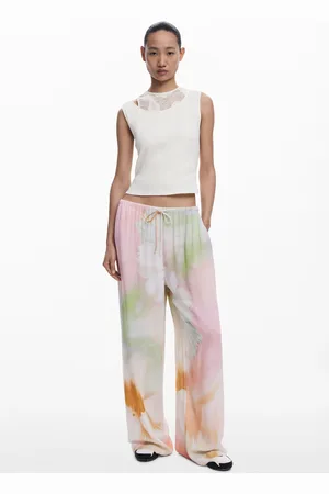 Desigual Pantaloni fluidi acquerello
