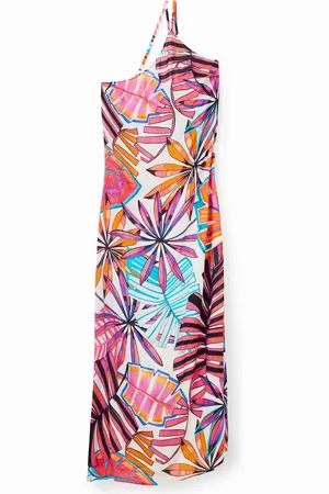 Desigual Abito midi tropicale asimmetrico