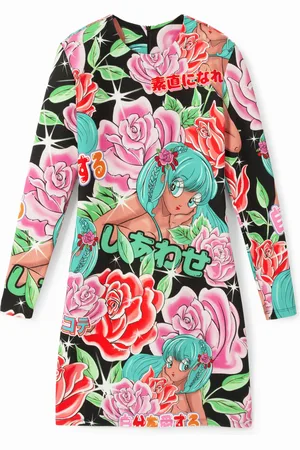 Desigual Vestito corto elasticizzato fiori