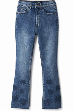 Desigual Jeans cropped svasati ricamati