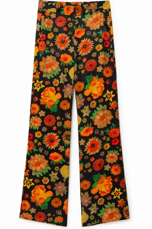 Desigual Pantaloni a campana floreali