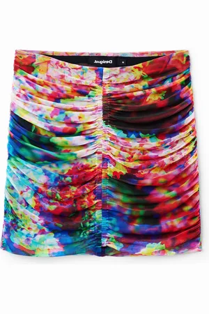 Desigual Minigonna tulle floreale arricciato