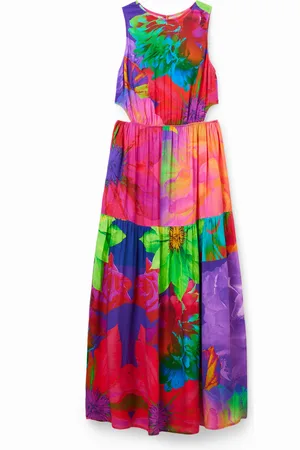 Desigual Abito lungo cut-out floreale