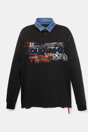 Desigual Polo manica lunga 100% cotone