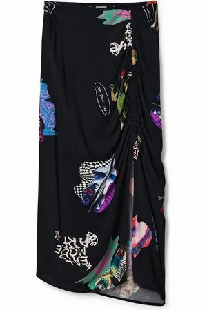 Desigual Gonna midi slim fit collage