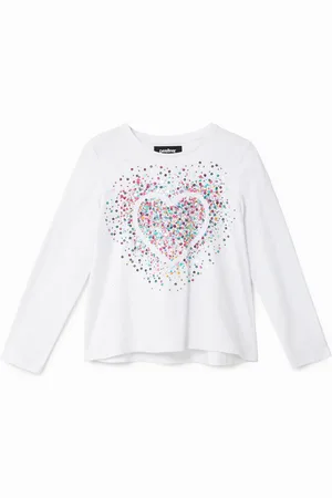 Desigual Maglietta cuore paillettes