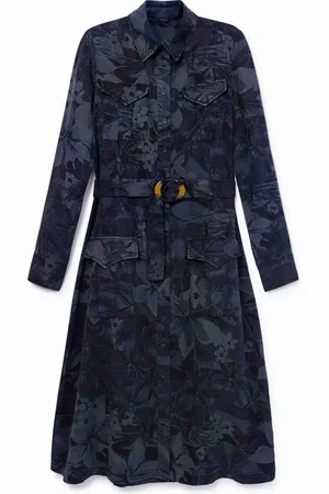 Desigual Vestito chemisier lungo svasato