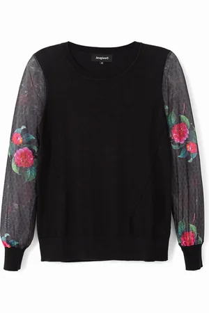 Desigual Maglia maniche trasparenti fiori