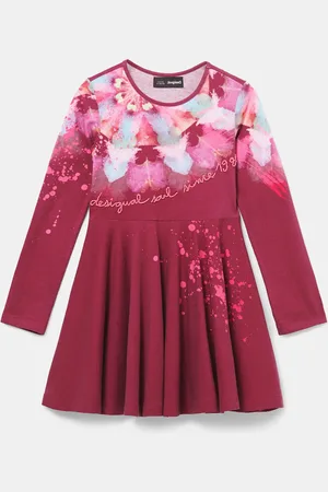 Desigual Vestito di cotone print acquarello