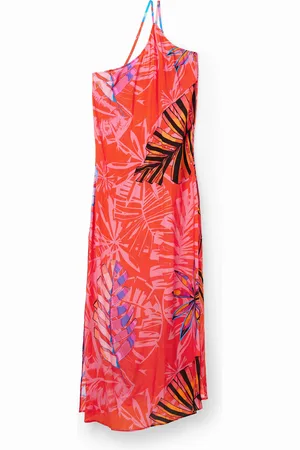 Desigual Abito midi tropicale asimmetrico