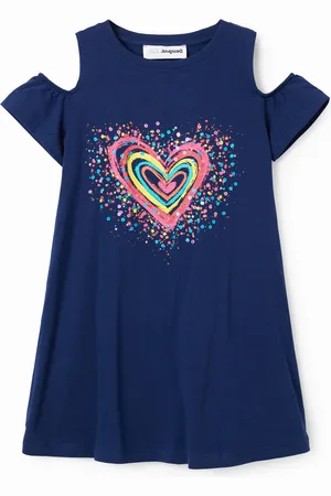 Desigual Maglietta grafica cuore cut-out