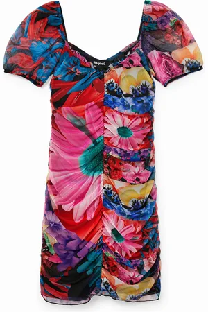 Desigual Vestito ruching floreale