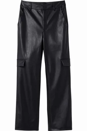 Desigual Pantaloni cargo ecopelle