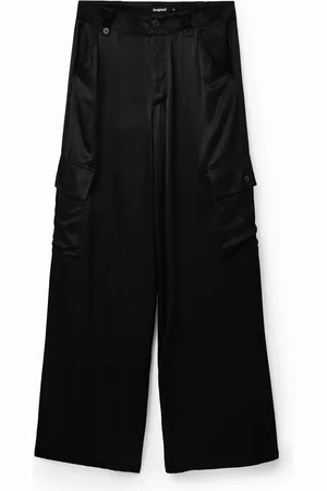Desigual Pantaloni cargo raso Wide leg