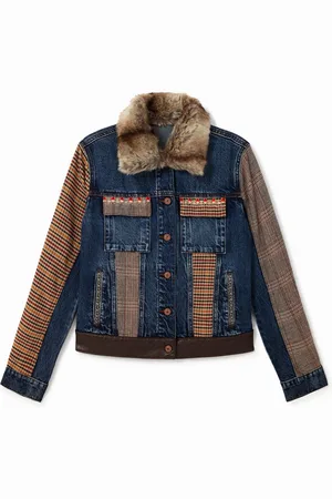 Desigual Giacca di jeans tartan