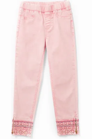 Desigual Pantalone slim caviglie ricamate