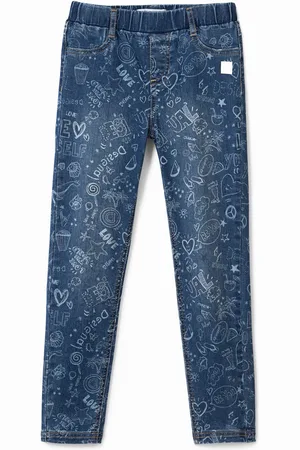 Desigual Leggings di jeans con graffiti bolimanÃa