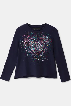 Desigual Maglietta cuore paillettes