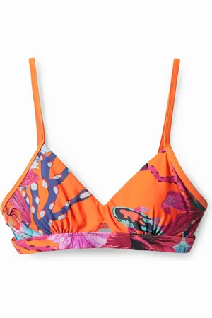 Desigual Top bikini triangolo coralli