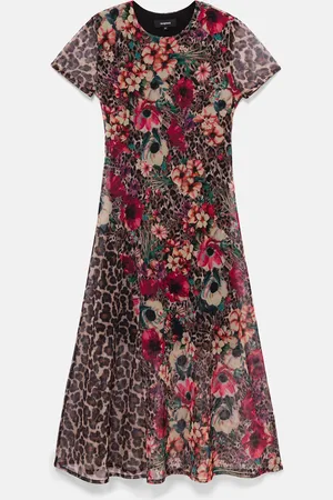 Desigual Vestito fiori animal print