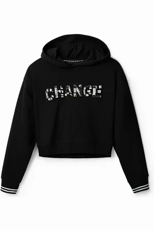 Desigual Felpa corta con patch "Change".