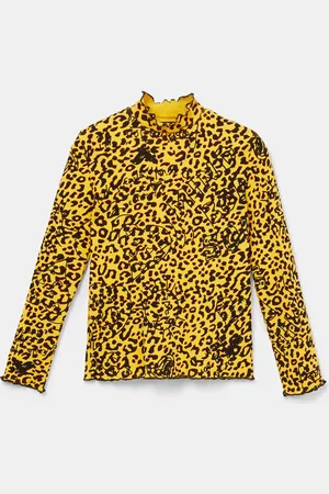 Desigual Maglietta a coste stampa animalier