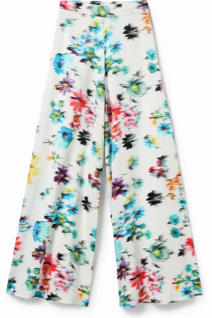 Desigual Pantaloni maxi fuori fuoco fiori