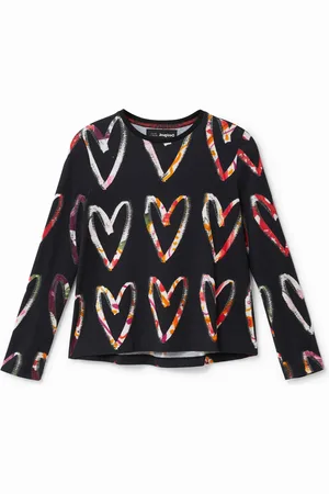 Desigual Maglietta maniche lunghe cuori