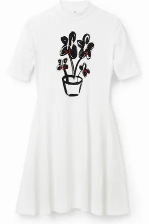 Desigual Abito corto skater pianta