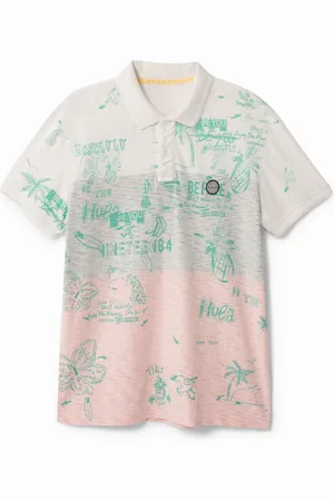 Desigual Polo tricolore dâispirazione hawaiana