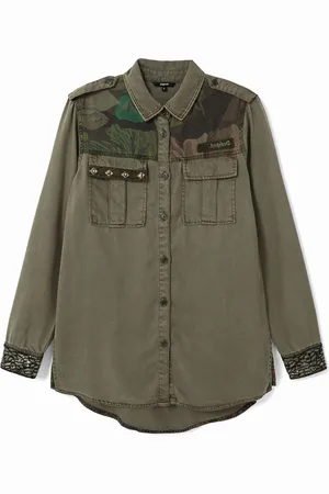 Desigual Camicia lunga fiori tropicali